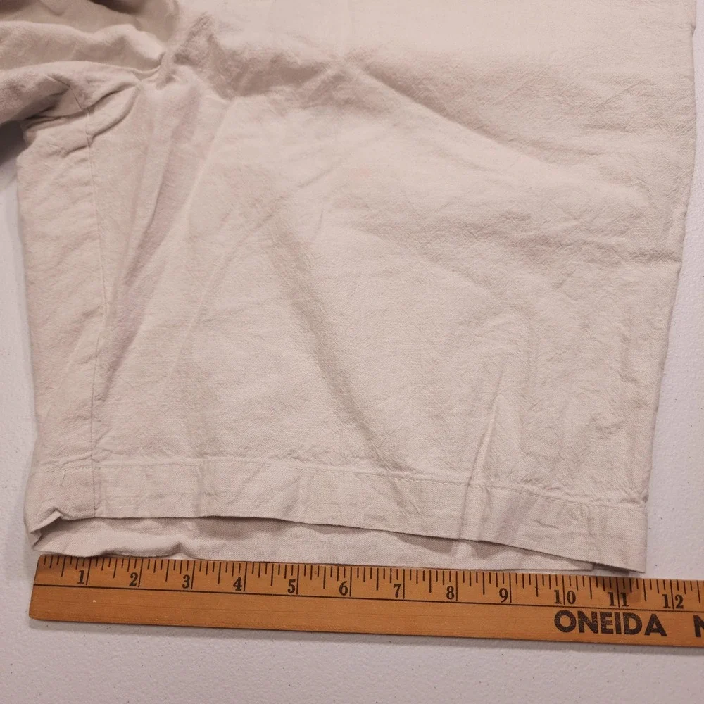 Banana Republic Aiden Shorts Mens 38 Beige Linen Cotton Chino 10 Inseam